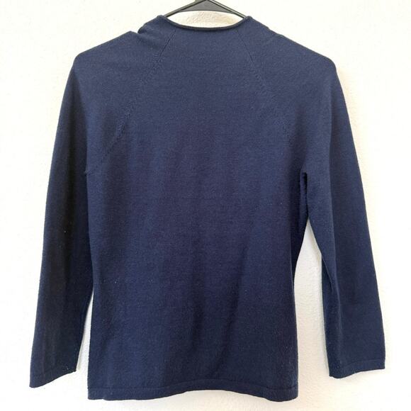 L’AGENCE Button Shoulder Knit Sweater Navy Pullover Scandi Dark Academia S - Picture 6 of 6
